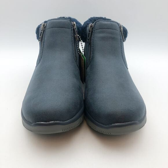 Skechers Women Easy Going Ankle Boots US 9 Navy Blue Water Repellent Lined NIB - Picture 5 of 11